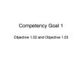 Competency Goal 1 PowerPoint PPT Presentation