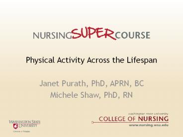 Physical Activity Across the Lifespan
