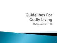 Guidelines For Godly Living