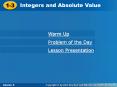 Integers and Absolute Value PowerPoint PPT Presentation