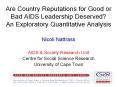 Are Country Reputations for Good or Bad AIDS Leadership Deserved? An Exploratory Quantitative Analysis PowerPoint PPT Presentation