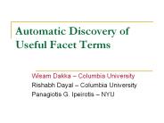 Automatic Discovery of Useful Facet Terms