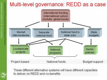 Multi-level governance: REDD as a case