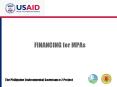 FINANCING for MPAs PowerPoint PPT Presentation