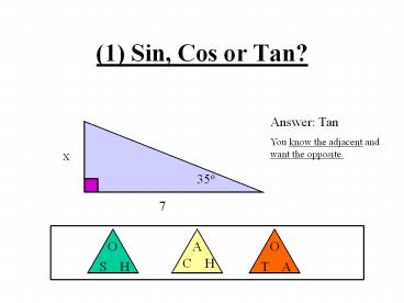 (1) Sin, Cos or Tan?