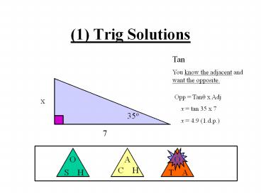 (1) Trig Solutions