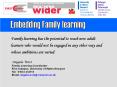Family learning has the potential to reach new adult learners who would not be engaged in any other way and whose ambitions are varied. PowerPoint PPT Presentation
