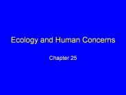 Ecology and Human Concerns