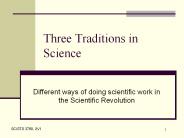 Three Traditions in Science