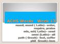 ACHS Words  Week 13 PowerPoint PPT Presentation