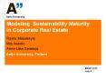 Modeling Sustainability Maturity  in Corporate Real Estate PowerPoint PPT Presentation