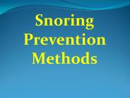 Snoring Prevention Methods