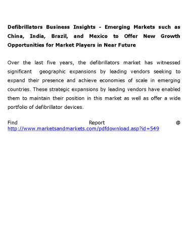 Defibrillators Business Insights