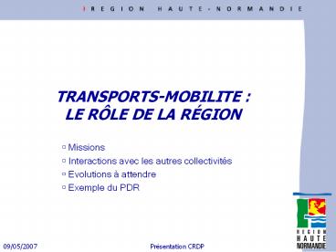 TRANSPORTS-MOBILITE : LE R