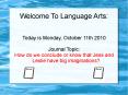 Welcome To Language Arts: PowerPoint PPT Presentation