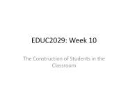 EDUC2029: Week 10