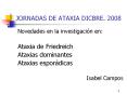 JORNADAS DE ATAXIA DICBRE. 2008 PowerPoint PPT Presentation