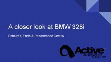 BMW 328i Performance Parts Collection