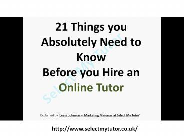 Hire an Online Tutor