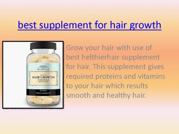 best supplement for hair growth