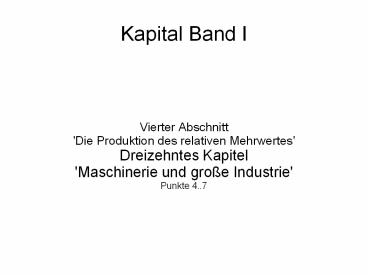 Kapital Band I