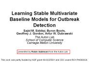 Learning Stable Multivariate Baseline Models for Outbreak Detection