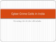 Cyber Crime Cell in India