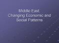 Middle East: Changing Economic and Social Patterns PowerPoint PPT Presentation