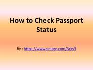 How to Check Passport Status