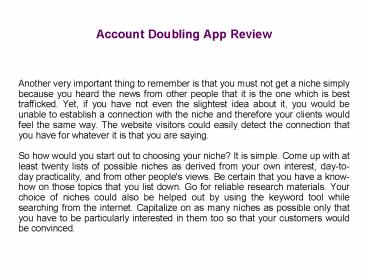Account Doubler App Review