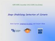 Snap-Stabilizing Detection of Cutsets PowerPoint PPT Presentation