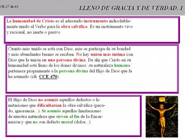 LLENO DE GRACIA Y DE VERDAD, 1