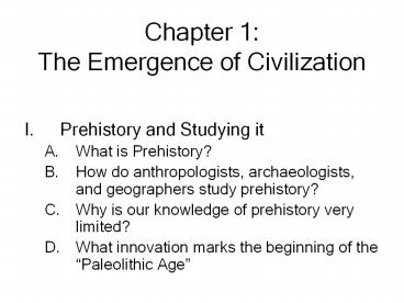Prehistory and Studying it