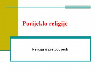 Porijeklo religije