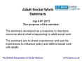 Adult Social Work Seminars PowerPoint PPT Presentation