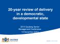 20-year review of delivery in a democratic, developmental state PowerPoint PPT Presentation