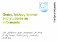 Genre, lexicogrammar and students as informants PowerPoint PPT Presentation