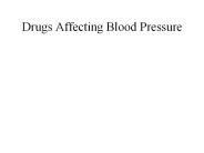 Drugs Affecting Blood Pressure