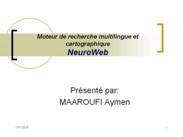 Moteur de recherche multilingue et cartographique NeuroWeb