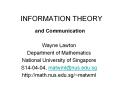INFORMATION THEORY PowerPoint PPT Presentation