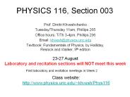 PHYSICS 116, Section 003