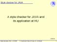 A style checker for JAVA and PowerPoint PPT Presentation