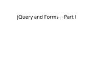 jQuery and Forms 