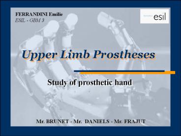 Upper Limb Prostheses