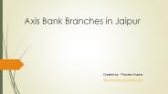 Axis Bank Branches in Jaipur