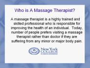 Some Important Information Regarding Massage Therapy Program