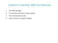 Quantum Computing: NMR and Otherwise PowerPoint PPT Presentation