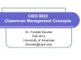 CIED 5022 Classroom Management Concepts PowerPoint PPT Presentation