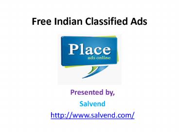 Free Indian Classified Ads