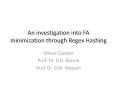 An investigation into FA minimization through Regex Hashing PowerPoint PPT Presentation